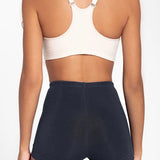 Panty bóxer alto cubrimiento Diane & Geordi, color azul oscuro de espalda