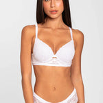 Panty cachetero en tul y encaje floral – Diane & Geordi, color blanco