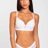 Panty cachetero en tul y encaje floral – Diane & Geordi, color blanco