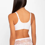 Panty cachetero en tul y encaje floral – Diane & Geordi, color blanco de espalda