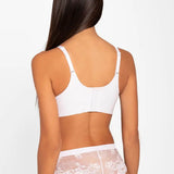 Panty cachetero en tul y encaje floral – Diane & Geordi, color blanco de espalda