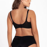 Panty cachetero invisible unicolor con efecto levanta cola – Diane & Geordi, color negro de espalda