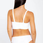 Panty hipster invisible sin costuras en microfibra premium color blanco de espalda