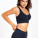 Panty bóxer seamless unicolor con control suave y cobertura extendida – Diane & Geordi, color azul oscuro