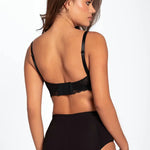 Panty colombiano Diane & Geordi en algodón peinado de lujo - color negro de espalda