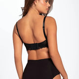 Panty colombiano Diane & Geordi en algodón peinado de lujo - color negro de espalda