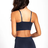 Panty bóxer seamless sin costuras en cintura y piernas – Diane & Geordi, colro azul oscuro de espalda