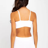 Panty bóxer seamless sin costuras en cintura y piernas – Diane & Geordi, color blanco de espalda 