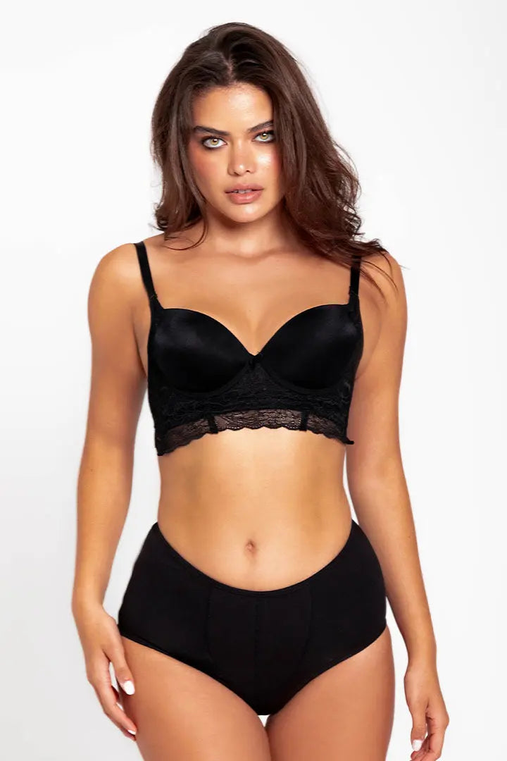 Panty de algodón con cubrimiento alto y ajuste cómodo, color negro