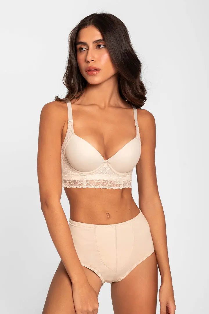 Panty de algodón con cubrimiento alto y ajuste cómodo, color piel