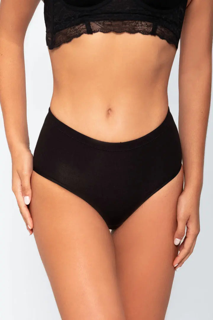 Panty colombiano Diane & Geordi en algodón peinado de lujo - color negro