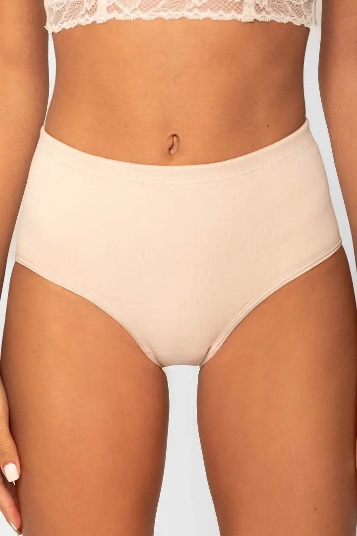 Panty clásico de algodón con alto cubrimiento Diane & Geordi - Color PIEL plan odetalle