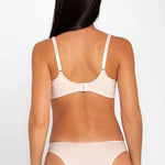 Panty tanga unicolor con laterales en encaje Diane & Geordi, color piel 