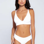 Panty tanga con mayor cubrimiento posterior y elásticos suaves – Diane & Geordi, color blanco