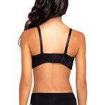 Panty tanga con mayor cubrimiento posterior y elásticos suaves – Diane & Geordi, color negro de espalda