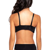 Panty tanga con mayor cubrimiento posterior y elásticos suaves – Diane & Geordi, color negro de espalda