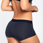Panty bóxer Diane & Geordi con alto cubrimiento en algodón - color azul oscuro detalle atras