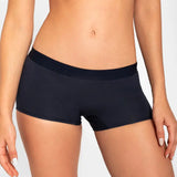 Panty bóxer Diane & Geordi con alto cubrimiento en algodón - color azul oscuro detalle de frente