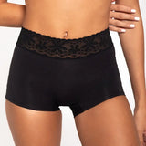 Panty alto con encaje y control en abdomen – Diane & Geordi color azul negro detalle