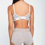 Panty alto con encaje y control en abdomen – Diane & Geordi color gris de espalda detalle