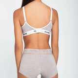 Panty alto con encaje y control en abdomen – Diane & Geordi color gris de espalda detalle