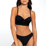 Ropa interior tipo tanga con diseño anatómico – Diane & Geordi, color negro plan ode frente 