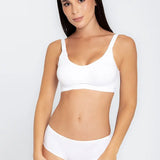 Panty hipster de algodón peinado con ajuste cómodo, color blanco