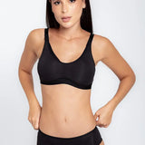 Panty hipster de algodón peinado con ajuste cómodo, color negro