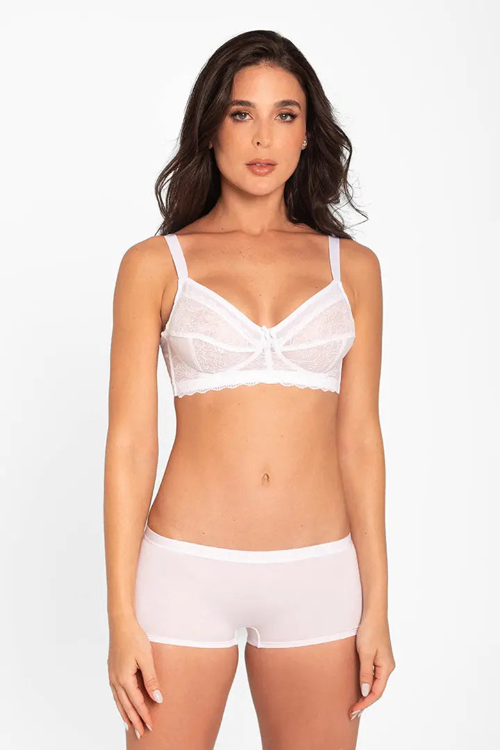 Panty bóxer Diane & Geordi Ref. 6590 con alto cubrimiento, color blanco