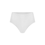 Vista frontal del panty clásico en algodón peinado – Diane & Geordi, fondo transparente, color blancoo