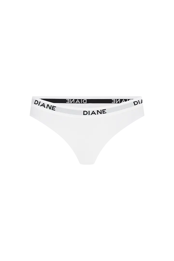 Panty brasilera Diane & Geordi en algodón unicolor – color blanco