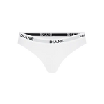 Panty brasilera Diane & Geordi en algodón unicolor – color blanco