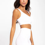 Panty sin costuras con cubrimiento total y refuerzo en algodón – Diane & Geordi, color blanco  vista lateral