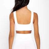 Panty sin costuras con cubrimiento total y refuerzo en algodón – Diane & Geordi, color blanco  de espalda