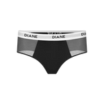 panty brasilera unicolor con costados en tul, color negro, fondo transparente