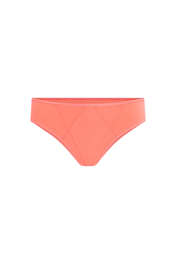 Panty tanga unicolor de algodón peinado premium (6009)