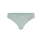 Panty tanga con franjas de control frontal y ajuste suave – Diane & Geordi, color verde fondo transparente