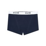 Detalle del algodón peinado y ajuste del panty bóxer Diane & Geordi - color azul oscuro fond transparente