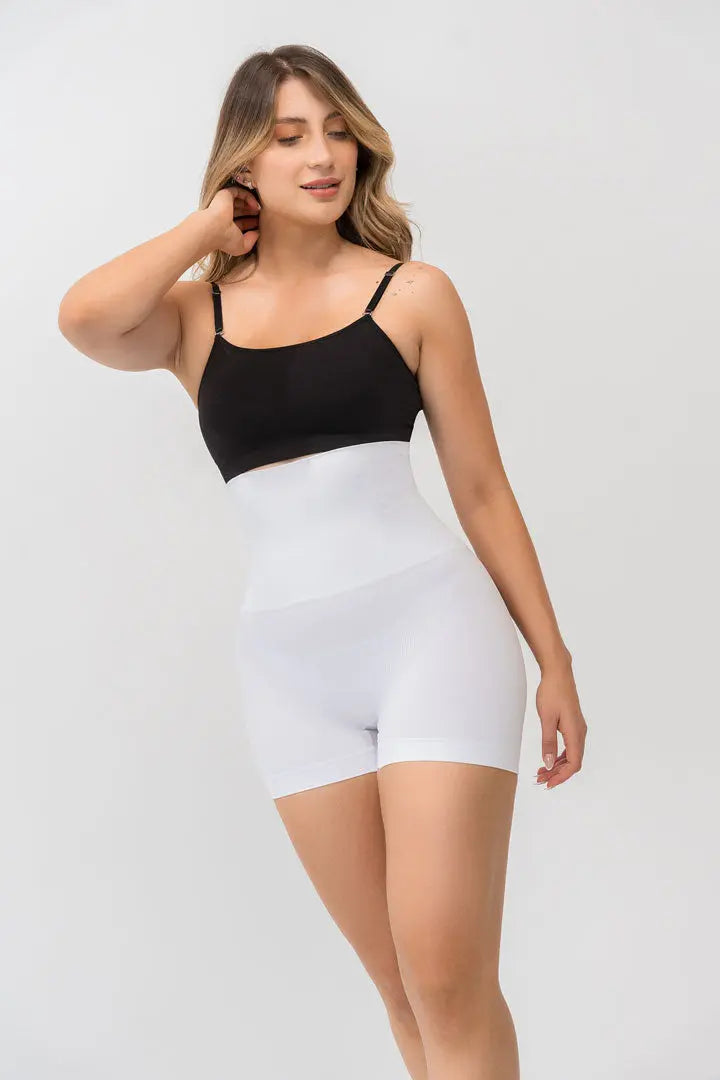 Short invisible tiro extra alto levanta cola con control suave, color blanco