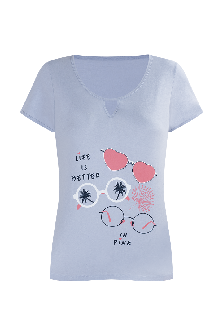 Pijama Conjunto Camiseta Manga Corta y Capri tipo jogger corte costado (DF37L3)