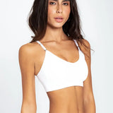 Top Seamless sin costuras Diane & Geordi para mujer - color unicolor con copas removibles color BLANCO