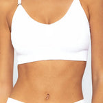 Top Seamless sin costuras Diane & Geordi para mujer - color unicolor con copas removibles color BLANCO