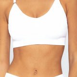 Top Seamless sin costuras Diane & Geordi para mujer - color unicolor con copas removibles color BLANCO