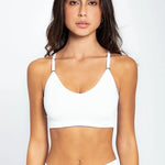 Top Seamless sin costuras Diane & Geordi para mujer - color unicolor con copas removibles color BLANCO