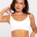 Top Seamless sin costuras Diane & Geordi para mujer - color unicolor con copas removibles color BLANCO