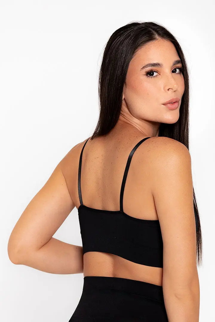 Top Seamless sin costuras Diane & Geordi para mujer - color unicolor con copas removibles color negro