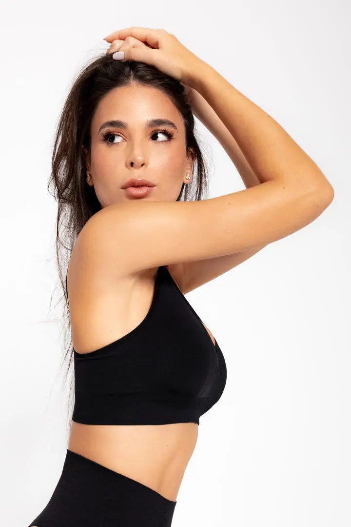 Top Seamless sin costuras Diane & Geordi para mujer - color unicolor con copas removibles color negro