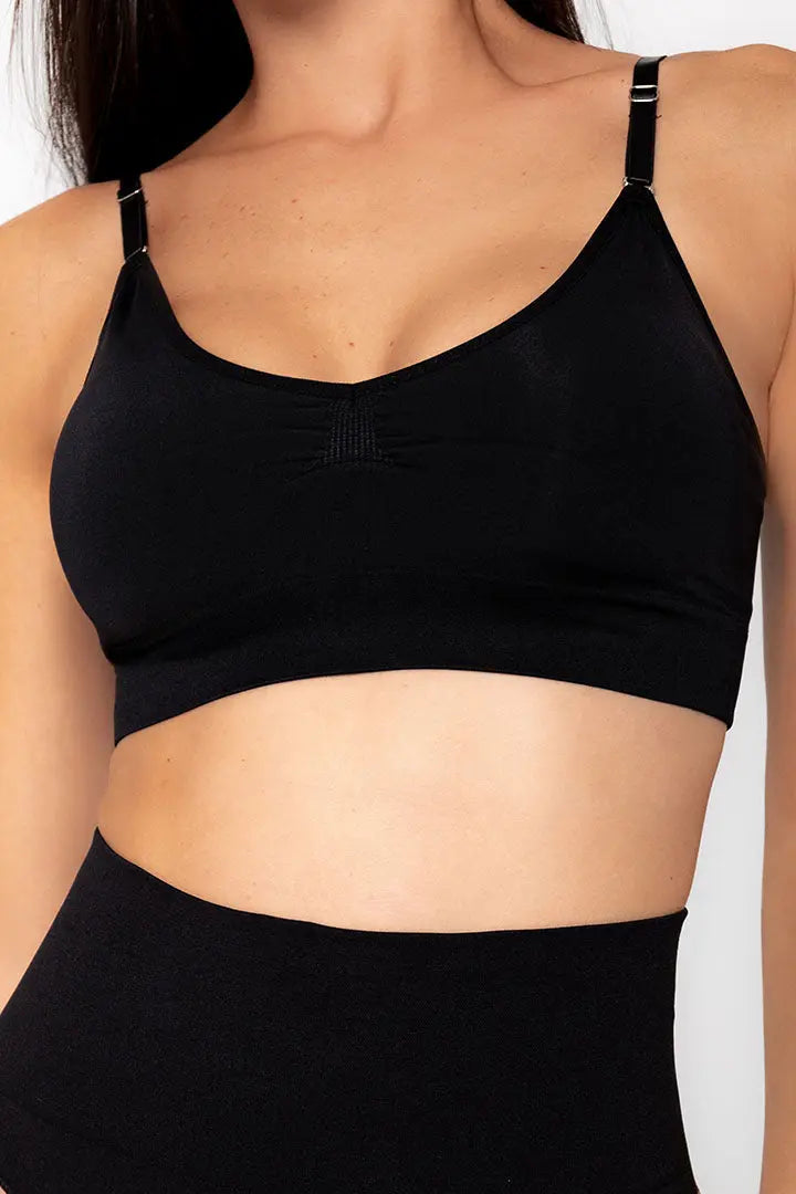 Top Seamless sin costuras Diane & Geordi para mujer - color unicolor con copas removibles color negro