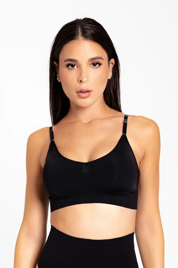 Top Seamless sin costuras Diane & Geordi para mujer - color unicolor con copas removibles color negro