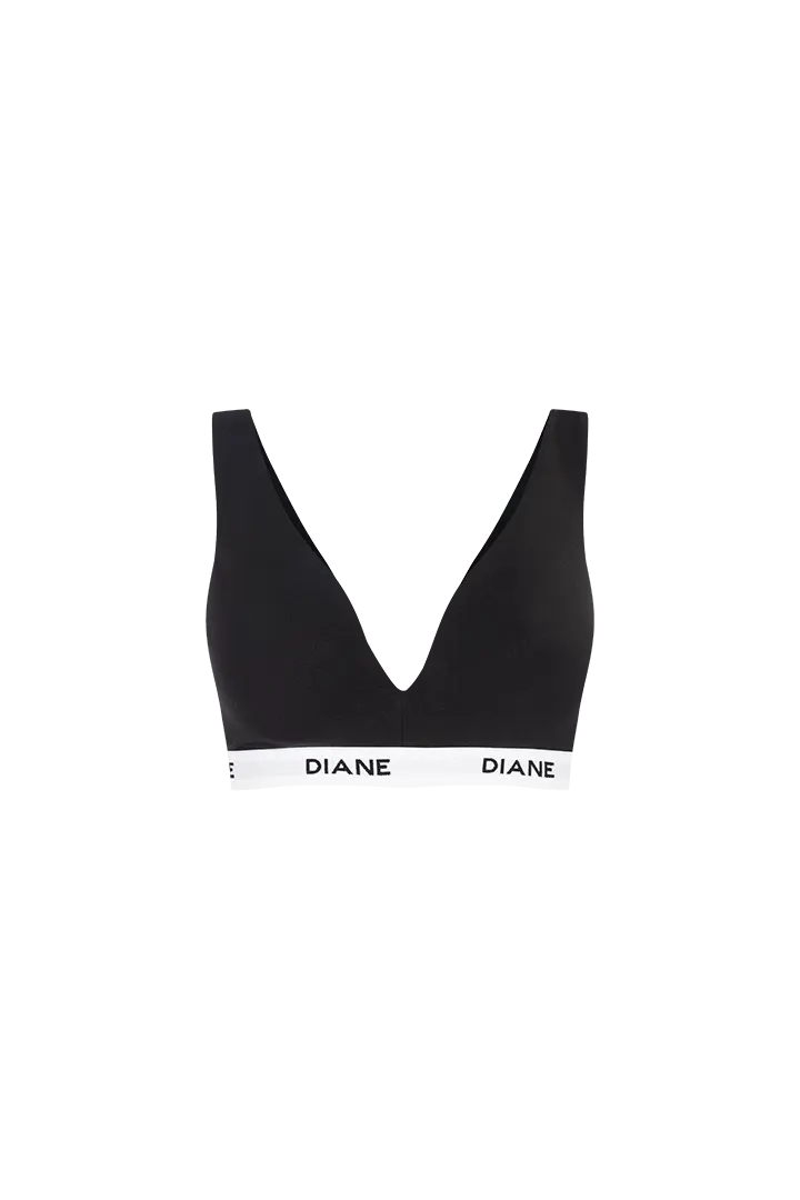 Top con copa preformada y escote en V – Diane Free, color negro